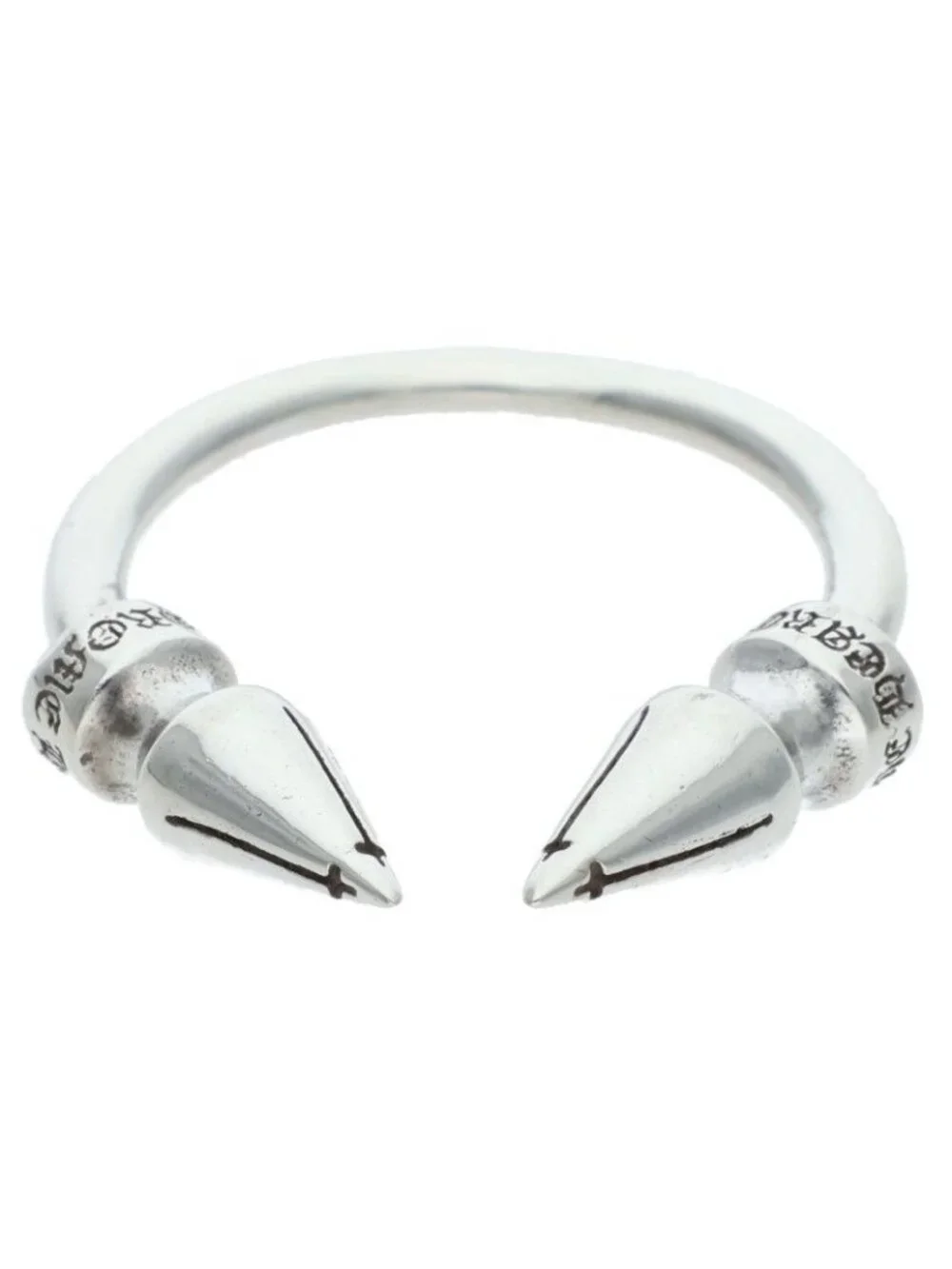 Chrome Hearts Dbl Spike Ring Double Silver